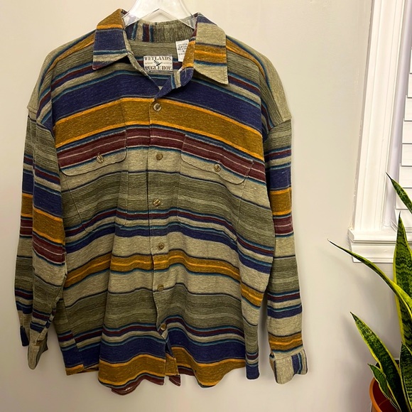 Bugle Boy Other - VINTAGE Wetlands by Bugle Boy Striped L Shirt Jacket